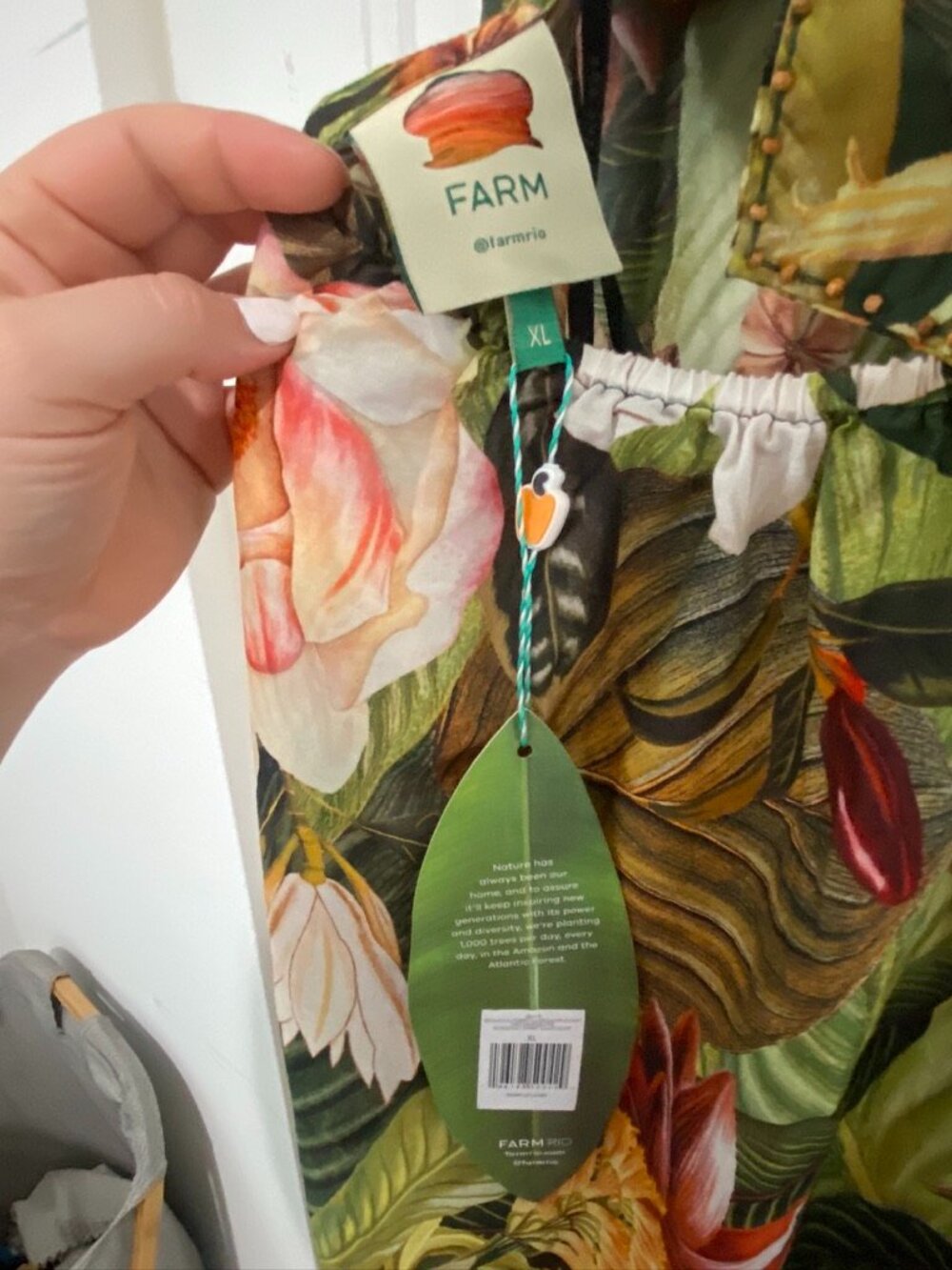 NWT Farm Rio Botanical Forest Ruffle Sleeve Dress - Picture 6 of 9
